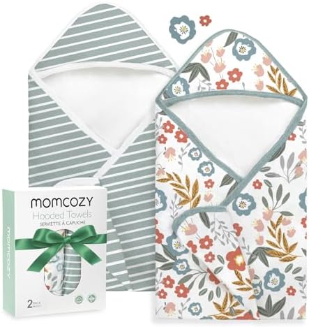 Momcozy Baby Towels, Soft Absorbent Bath Towel for Newborn&Toddler,Blossom by Momcozy