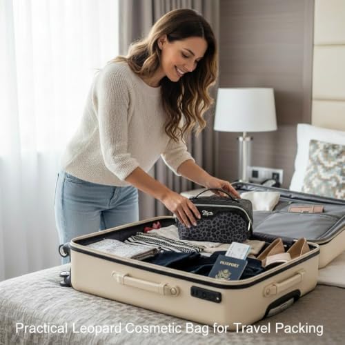 BOYATU Travel Makeup Bag Organizer: 3 Pcs Leopard Cometic Bag Set for Women - Image 4