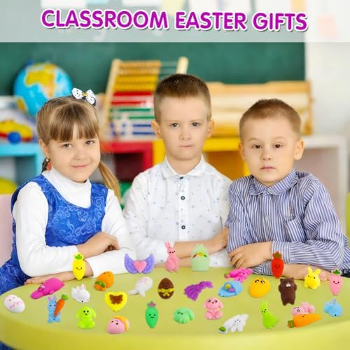 Easter Egg Fillers - 30 Pack Kawaii Mochi Squishy Toys for Easter Basket Stuffers, Mini Cute Squishies Squeeze Toy Easter Party Favors, Easter Gifts for Kids Classroom Prizes School Rewards - Image 7