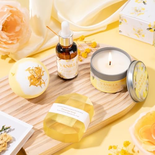 Birthday Gifts for Women, Relaxing Spa Gift Baskets for Women, Warm Vanilla Self Care Package Gifts, Mothers Day Bath and Body Inspirational Gift Set for Mom, Her, Wife, Best Friend, Sister, Coworker - Image 5