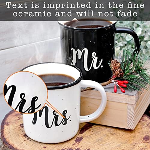 MAINEVENT Mr and Mrs Mugs 11 Oz, Ceramic Coffee Cup Couple Gift, Mr Mrs Mug - Image 2