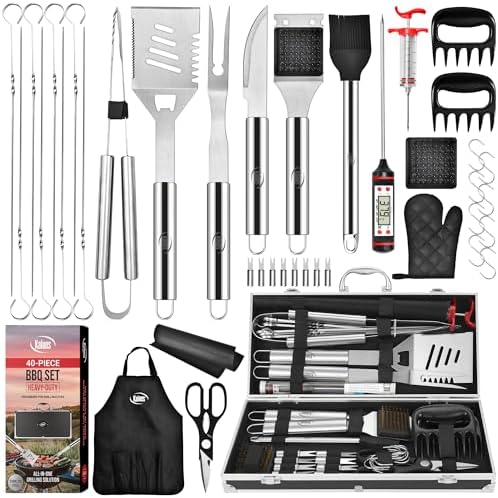 Kaluns BBQ Accessories, Complete Grill Set Dad Gifts for Fathers Day, 40 Pcs Premium Heavy Duty Stainless Steel Barbecue Grill Accessories for Outdoor Grill Gifts for Men by Kaluns%C2%AE