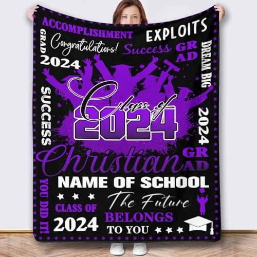 Custom Blankets with Photos Customized Blanket Personalized Blankets Graduation Gifts College for Her, Graduate Class of 2024 Custom Baby Gifts Senior Graduation Gifts 30x40inch - Image 2