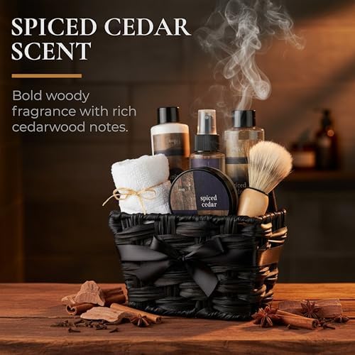 Freida & Joe Spiced Cedar Men's Spa Gift Basket- Self Care Gifts for Him - Image 4
