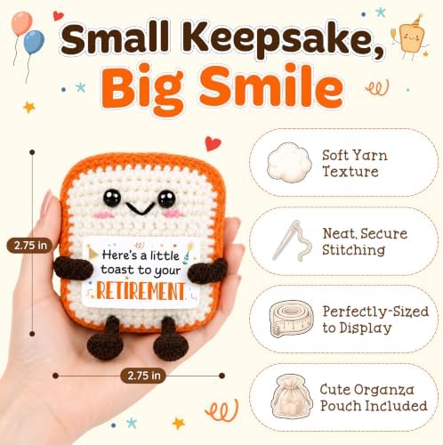 OASSIE Retirement Gift for Woman Men - Handmade Positive Crochet Toast - Image 4