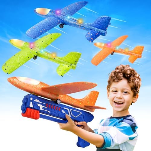 Fuwidvia 3 Pack Airplane Launcher Toys, 13.2'' LED Foam Glider by FUWIDVIA