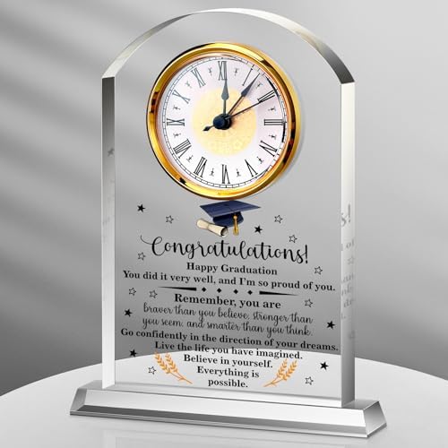 Landical Graduation Gifts Acrylic Clock Sign for Men Women Congrat Grad Hat by Landical