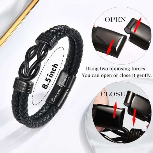 EPIRORA Graduation Gifts Bracelet for Him -Black Braided Leather Infinity Knot Bracelets for Men, Cool Class of 2026 Grad Gifts for 5th Grade | 8th Grade | Middle School | College | Master Degree - Image 6