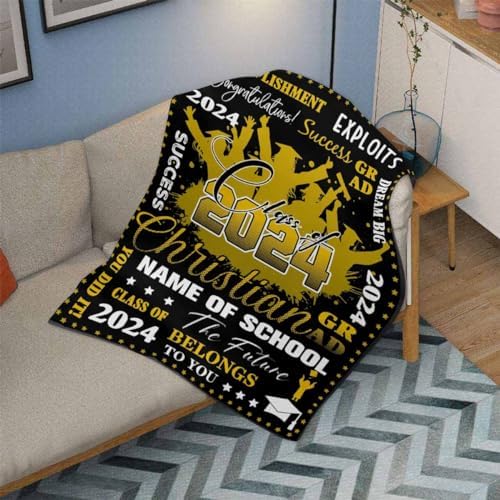 Costume Blanket with Pictures Custom Graduation Blanket 2024 College Graduate Gifts for Her, Custom Picture Blanket Senior Blanket Photo Blanket Personalized Blankets 30x40inch - Image 3