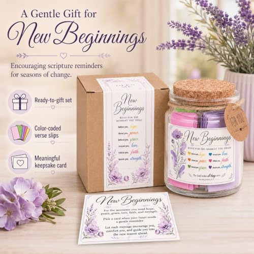 New Beginnings Bible Verse Jar, New Beginnings Gifts for Women, Coworker, Friends - Image 4
