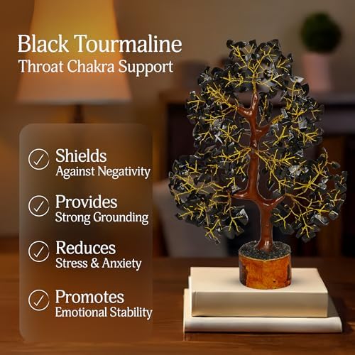 YATSKIA Black Tourmaline Crystal Tree | Healing Crystal Tree | Home Decor | Home Office Decor | Bookshelf Decor | Birthday Gifts for Women | 10 Inch 300 Beads - Image 3