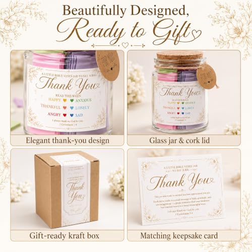 Thank You Bible Verse Jar, Thank You Gift for Women, Coworker, Pastor, Mentor, Volunteer and Friend - Image 4