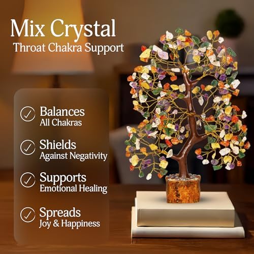 YATSKIA Mix Chakra Crystal Tree | Chakra Tree of Life | Spiritual Gifts | Crystals and Gemstones | Birthday Gifts for Women | Office Decor for Women | 10 Inch 300 Beads - Image 3