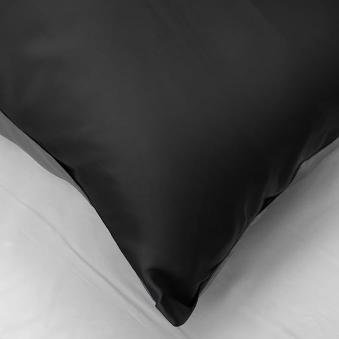 Mulberry Silk Pillowcase for Hair and Skin, Luxury Double Sided Pure Silk Pillowcase, 29x19 Inches, 1Pc (Black)