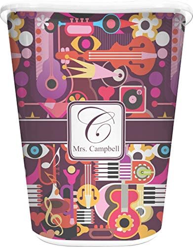 RNK Shops Personalized Abstract Music Waste Basket - Double Sided (White) by Unknown