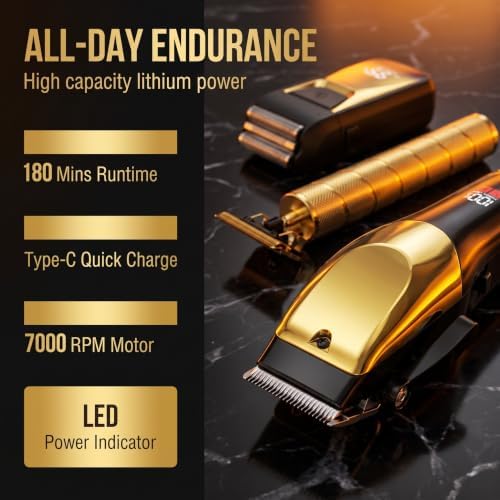 Hair Clippers for Men, Hair Clipper Trimmer with LED Display, Cordless Hair Clipper Shaver Double Blade Head Beard Trimmer, Hair Cutting Set, Holiday Gift - Image 6