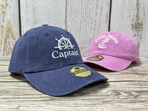 Embroidered Captain & First Mate Baseball Caps Set for Men Women - Image 3