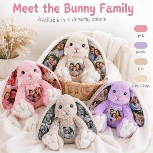 Custom Photo Bunny Plush Personalized Photo Bunny Stuffed Animal for Kids - Image 3