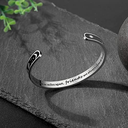 TONY & SANDY Inspirational Bracelets for Women Teen Girls Personalized Gifts for Daughter Granddaughter Mom Sister Friends Stainless Steel Engraved Cuff Birthday Easter Christmas - Image 2