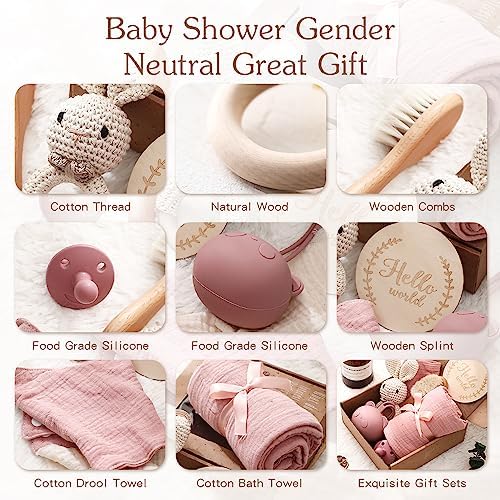 EERKEOD Baby Gift Set for Newborn New Baby Gift Set - Newborn Baby Essentials Baby Bath Set with Baby Blanket Baby Rattle - New Born Baby Girls Gift & Baby Boy Gifts for Baby Shower - Image 3