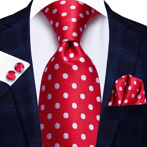 Hi-Tie Lot 5 Pcs Gift Box Mens Tie Set Necktie with Pocket Square Cufflinks Silk Neck Tie Collection - Image 6