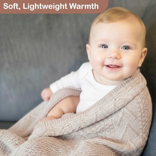 Organic Cotton Knit Baby Swaddle Blanket Infant & Toddler 31x43 in - Image 4