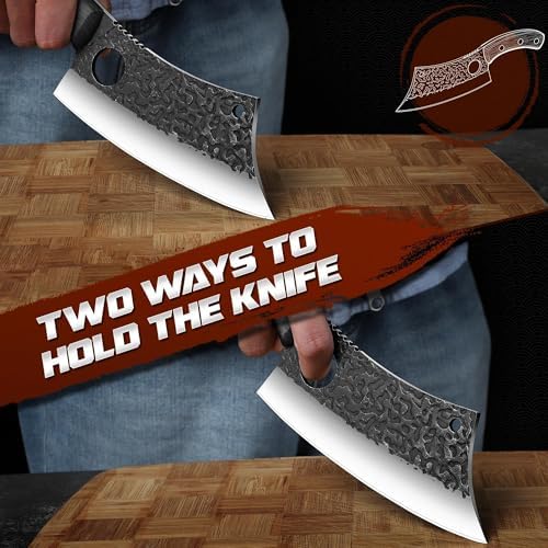 ROCOCO Meat Cleaver Butcher Knife - Full Tang Knife & Sheath Gift Idea Men - Image 6