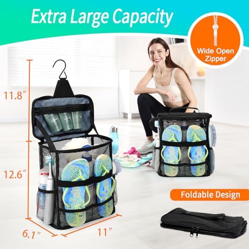 Dorm Room Essentials for Guys Girls, Quick Dry Mesh Shower Caddy Portable - Image 4