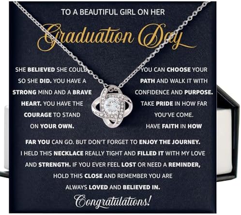 Graduation Necklace for Her 2026 – Inspirational Sterling Silver Necklace with Message Card & Gift Box, Graduation Gifts for Women, Daughter, Girlfriend, Sister, College & High School Grad by Mapileng%E2%84%A2