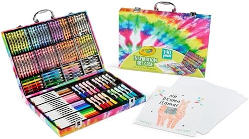 Crayola Inspiration Art Case Coloring Set - Tie-Dye (140ct), Art Supplies Set For Kids, Travel Drawing Kit, Gift for Girls & Boys, Ages 5+ [Amazon Exclusive] by Crayola