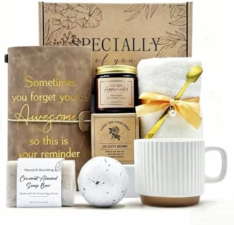 Thank You gift Set for Women & Men - New Employee Welcome, Coworker Farewell, Teacher Appreciation, Office Gift Baskets for Social Worker, Secretary, Going Away Gift (White) by TXBOSWF