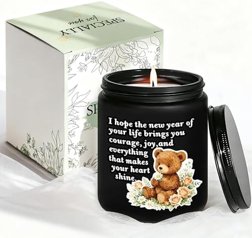 Birthday Gifts for Women, Christmas New Year Gifts for Wife Sister Mom Daughter Girlfriend Friend, Encouragement New Beginning Blessing Gift for Her, Funny Lavender Scented Candle - Black by Amzsudy