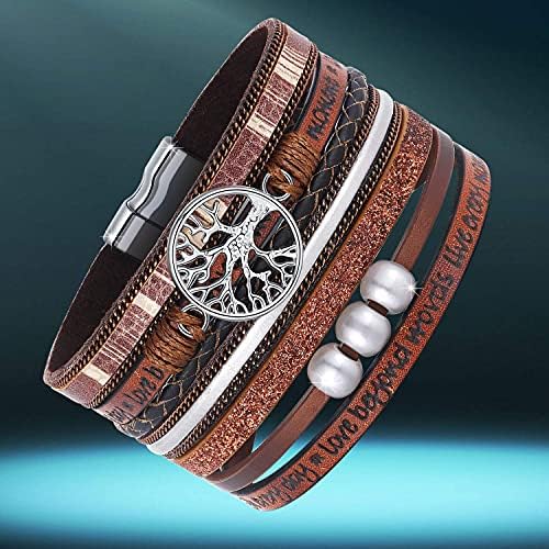Desimtion Leather Wrap Bracelets for Women, Hidden Inspirational Message - Image 4
