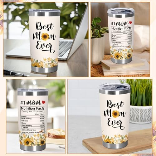 TEEZWONDER Birthday Gifts for Mom - 20 oz Sunflower Stainless Steel Tumbler - Image 5