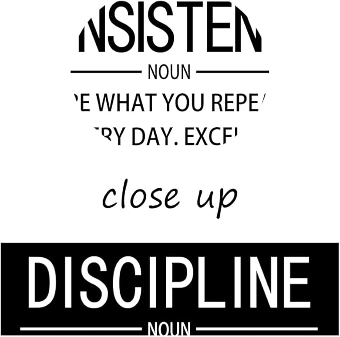 Motivational Wall Art for Office Consistency Discipline Noun Quote Inspirational Positive Poster Inspiration Canvas Painting Prints Wall for Living Room Home Decor Framed Artwork [24''W x 36''H]