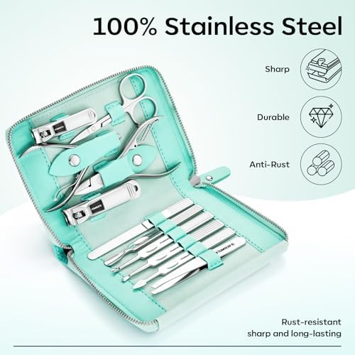 FAMILIFE Stainless Steel Manicure Set 11-in-1 Professional Nail Clipper Kit - Image 2