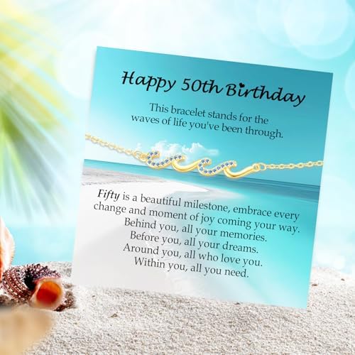 Wave Bracelet Gifts for Women, Silver Gold Waves of Life Bracelet Christmas Birthday Gift for Friend Daughter Mom Granddaughter Niece Bestie BFF Sister - Image 4