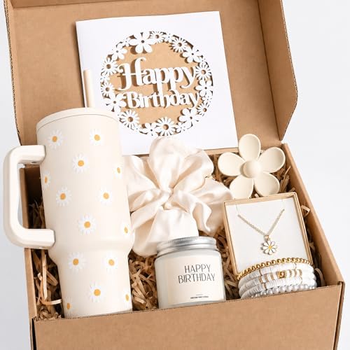 Birthday Gifts for Teen Girls Women - Cute Teen Girl Gifts with Daisy Tumbler - Happy Birthday Box for Women Her Sister Best Friend Daughter Female of All Ages (Daisy) by Mirasphere