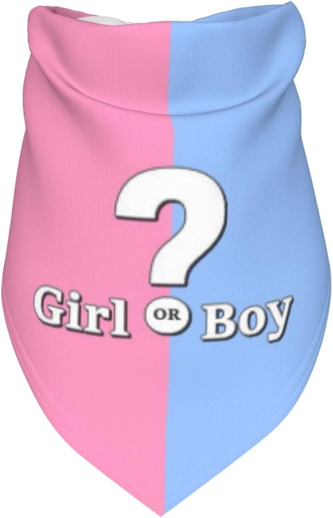 He Or She What Will It Be? Gender Reveal/Baby Announcement Dog Bandana,Pet Neckerchief for Pets Daily Wear Photo Prop Party Supplies (Pink)