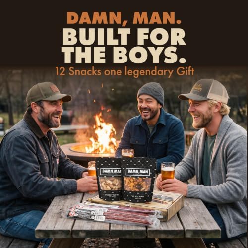 Beef Jerky Gift Basket for Men with Nuts, 12pc Meat Snack Food Variety Box, Unique Food Gift Idea for Birthday, for Husband, Family, Care Package for Guys, Adults, Fathers Day Gift - Image 2