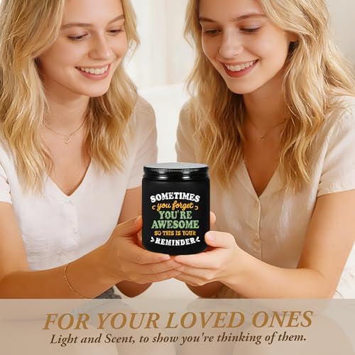 Birthday Gifts for Women, Christmas Thank You Encouragement Gifts for Daughter Wife Sister Mom Friend, Inspirational Office Gift for Coworker Employees, Funny Lavender Scented Candle - Black - Image 2