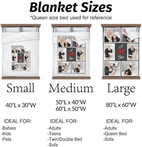 inkArts I Love You Gifts for Couples, Custom Blanket with Photos, Personalized Blankets with Pictures, Photo Blankets Using My Own Photos, Personalised Gifts for Christmas - Image 4