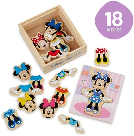 Melissa & Doug Disney Minnie Mouse Dress-Up Puzzle, 18 Pieces Mix and Match Outfits, Sorting & Matching Toy with Storage Case, Educational Puzzle for Toddlers Ages 3+ - Image 3