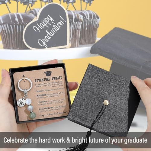 Quietsun Unique 2026 Graduation Gifts Her/Him - Meaningful/Funny Keychains with Graduation-Cap-Shape Box - Image 2