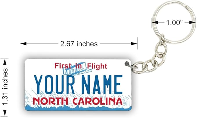 License Plate Keychain - Personalized - All States Multicolor