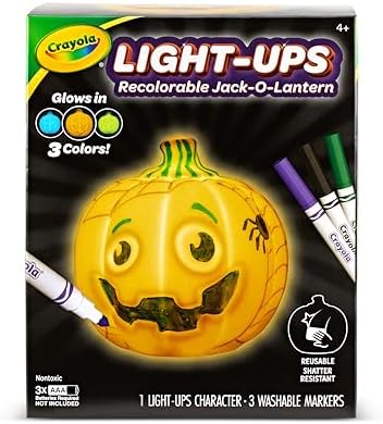Crayola Light-Ups - Jack-O-Lantern, Reusable Light Up Pumpkin Toy, Halloween Craft, Cute Glow in The Dark Decor & Night Light, Halloween Toy, Ages 4, 5, 6 by Crayola