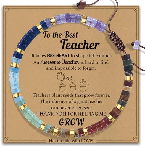AGOT Thank You Gifts for Women: Teacher Appreciation Office Gifts for Coworkers Employee Boss Lady Manager Colleague Natural Stone Bracelet by AGOT