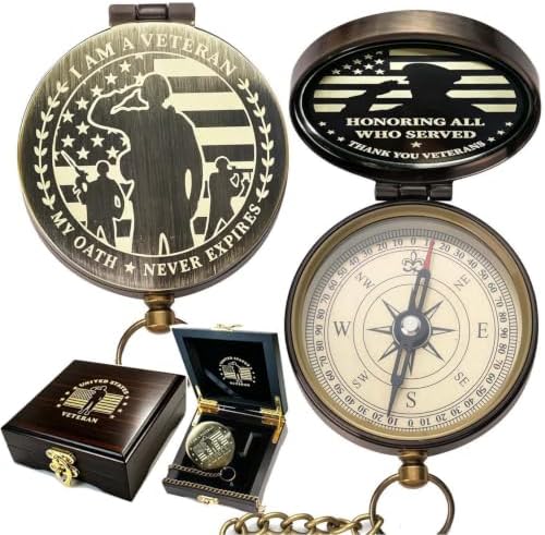 Compass - Luxury Unique Bible Verse/Graduation Gifts/Gifts for Veterans Day, College, High School, Cool Birthday Gift Idea for Son, Boys, Motivational Greeting Card Included by Unknown