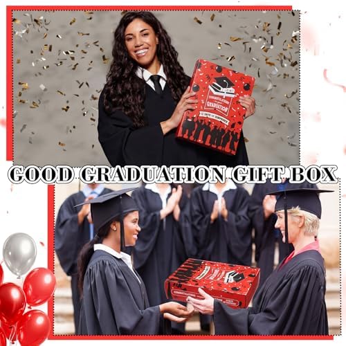 Glenmal Graduation Countdown Calendar Gift Box 12 Days 2026 Graduation Gift Box with Filling Raffia Large Inner Boxes Fill It Yourself Empty Boxes for Graduates Her Him High School College(Red) - Image 6