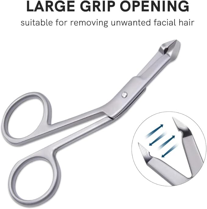 2pcs Stainless Steel Eyebrow Tweezers for Women Handle Shaped Angled Tweezers Flat Tip Hair Plucker for Eyebrow Trimming and Shaping, Face Hair Tools for Women